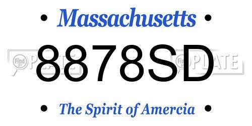8878SD Massachusetts License Plate