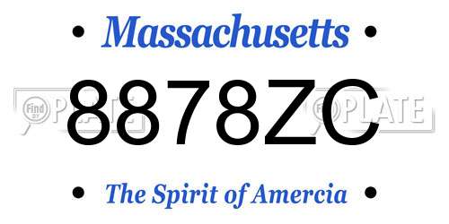 8878ZC Massachusetts License Plate