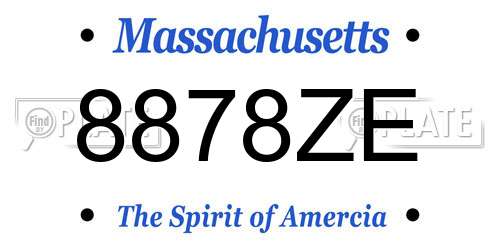 8878ZE Massachusetts License Plate