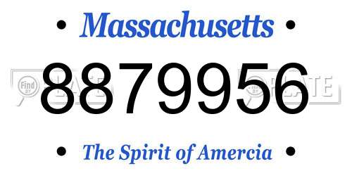 8879956 Massachusetts License Plate