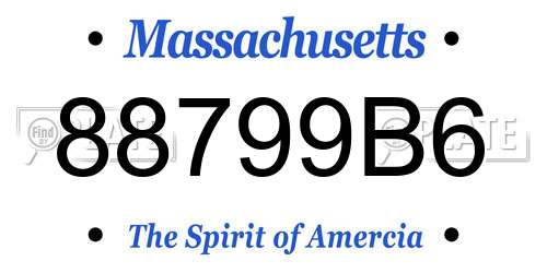 88799B6 Massachusetts License Plate