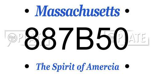 887B50 Massachusetts License Plate