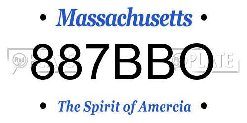887BBO Massachusetts License Plate