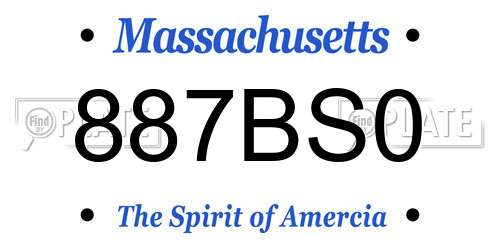 887BS0 Massachusetts License Plate