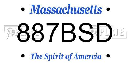 887BSD Massachusetts License Plate
