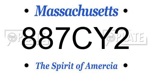887CY2 Massachusetts License Plate
