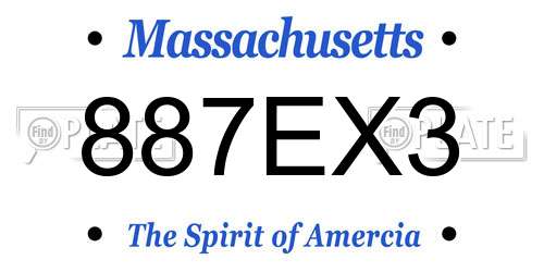 887EX3 Massachusetts License Plate