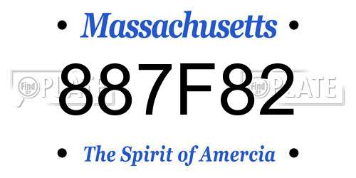 887F82 Massachusetts License Plate