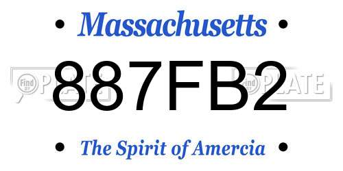 887FB2 Massachusetts License Plate