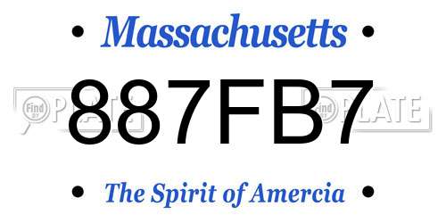 887FB7 Massachusetts License Plate