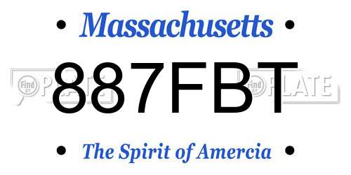 887FBT Massachusetts License Plate