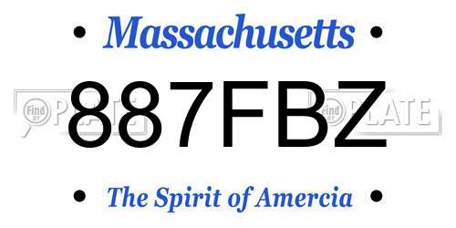 887FBZ Massachusetts License Plate