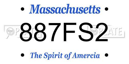 887FS2 Massachusetts License Plate