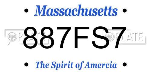 887FS7 Massachusetts License Plate