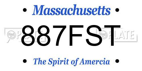887FST Massachusetts License Plate