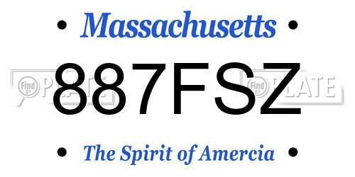 887FSZ Massachusetts License Plate