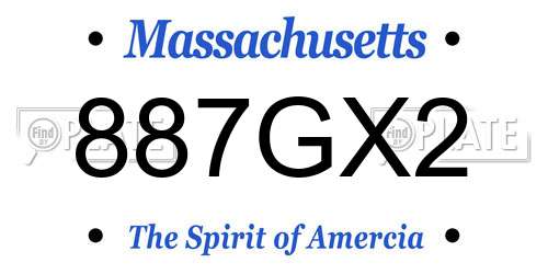 887GX2 Massachusetts License Plate