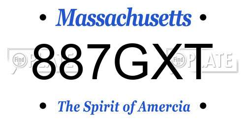 887GXT Massachusetts License Plate