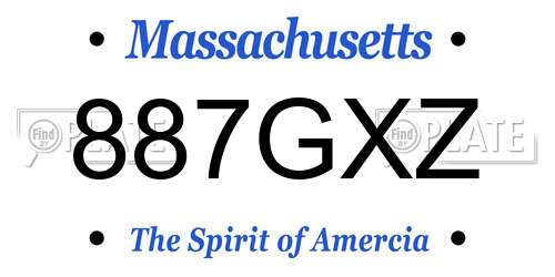 887GXZ Massachusetts License Plate