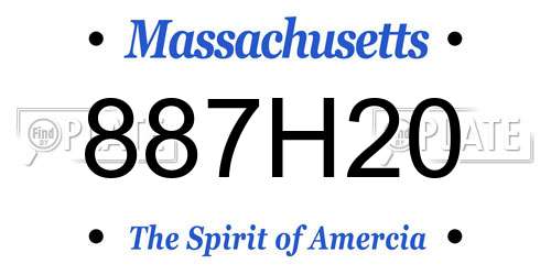 887H20 Massachusetts License Plate