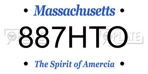 887HTO Massachusetts License Plate