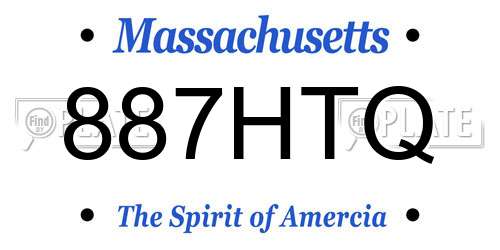 887HTQ Massachusetts License Plate