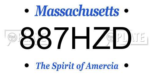 887HZD Massachusetts License Plate