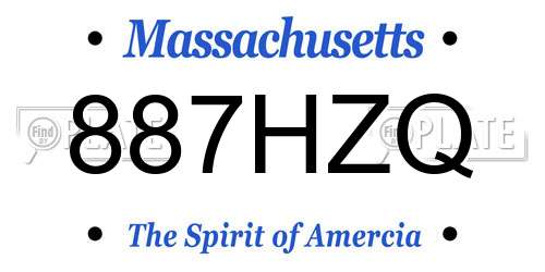 887HZQ Massachusetts License Plate