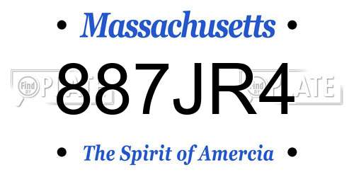 887JR4 Massachusetts License Plate
