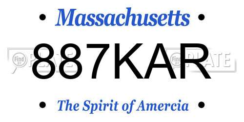 887KAR Massachusetts License Plate