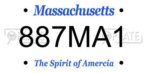 887MA1 Massachusetts License Plate