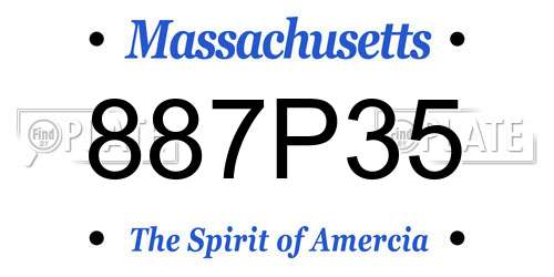 887P35 Massachusetts License Plate