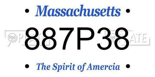 887P38 Massachusetts License Plate