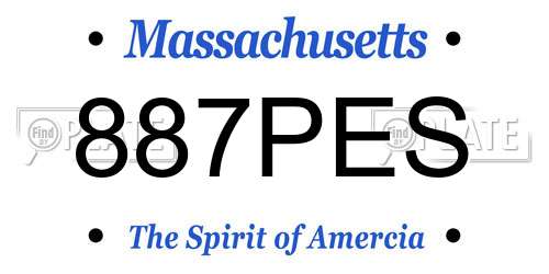 887PES Massachusetts License Plate