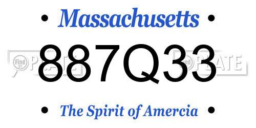 887Q33 Massachusetts License Plate