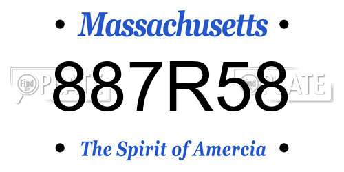887R58 Massachusetts License Plate