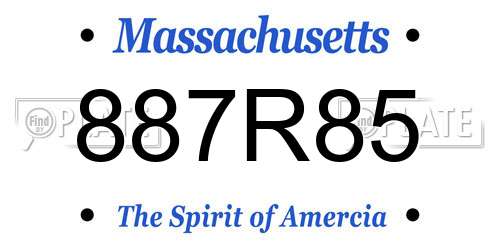 887R85 Massachusetts License Plate