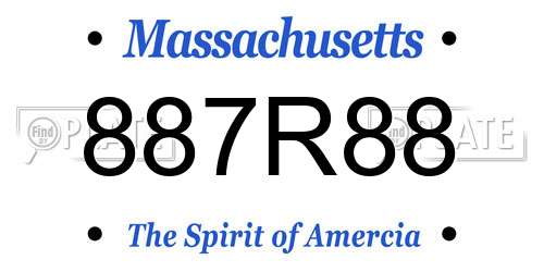 887R88 Massachusetts License Plate