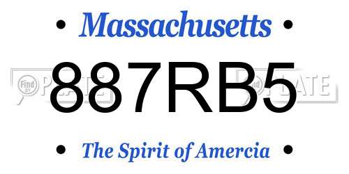 887RB5 Massachusetts License Plate