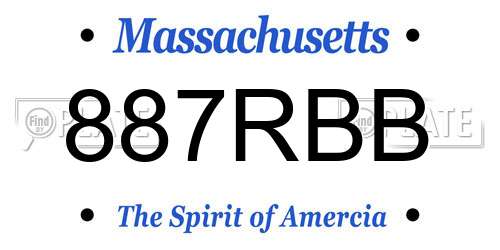 887RBB Massachusetts License Plate