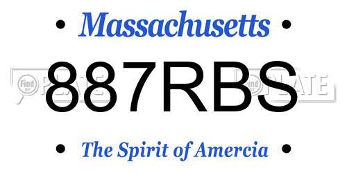 887RBS Massachusetts License Plate