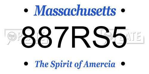 887RS5 Massachusetts License Plate