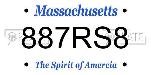 887RS8 Massachusetts License Plate