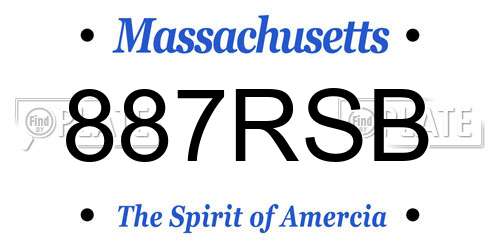 887RSB Massachusetts License Plate