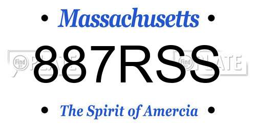887RSS Massachusetts License Plate