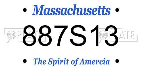 887S13 Massachusetts License Plate