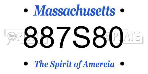 887S80 Massachusetts License Plate