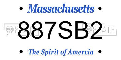 887SB2 Massachusetts License Plate