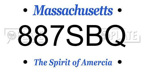 887SBQ Massachusetts License Plate