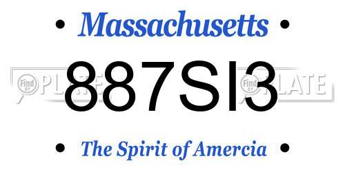887SI3 Massachusetts License Plate